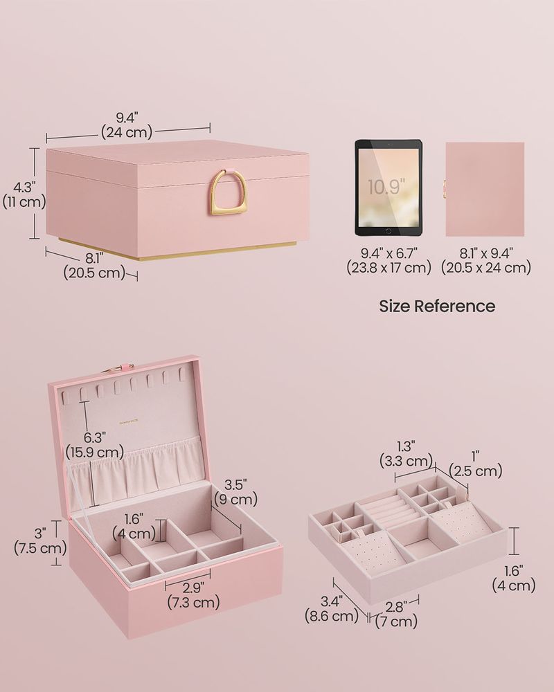 Jewelry Box Organizer | Metal Handle Storage Case