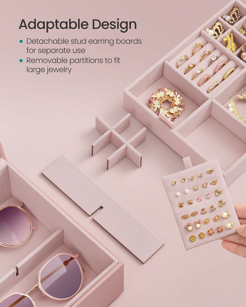 Jewelry Box Organizer | Metal Handle Storage Case