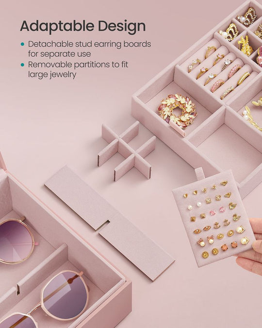 Jewelry Box Organizer | Metal Handle Storage Case