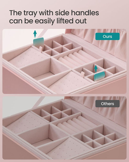 Jewelry Box Organizer | Metal Handle Storage Case