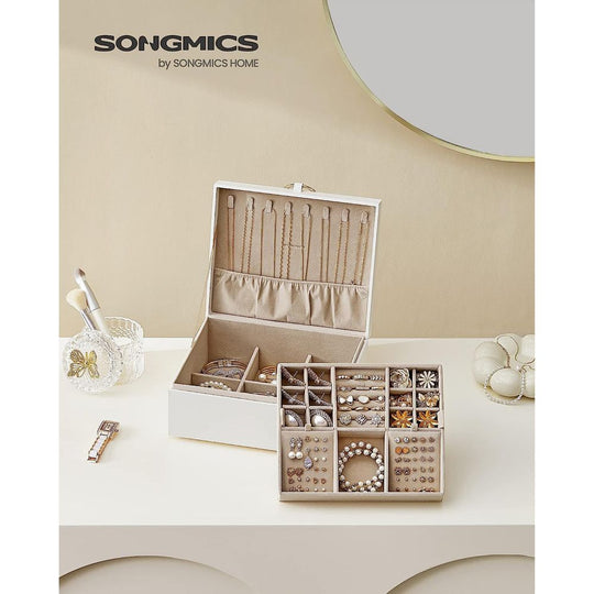 Jewelry Box Organizer | Metal Handle Storage Case