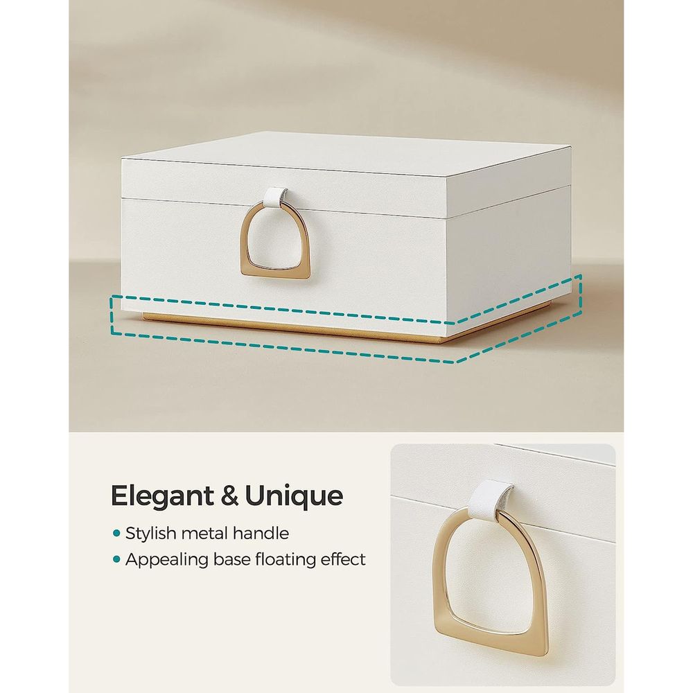 Jewelry Box Organizer | Metal Handle Storage Case