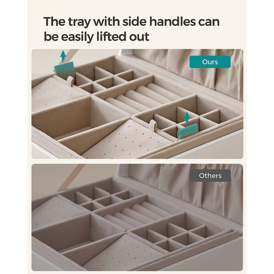 Jewelry Box Organizer | Metal Handle Storage Case