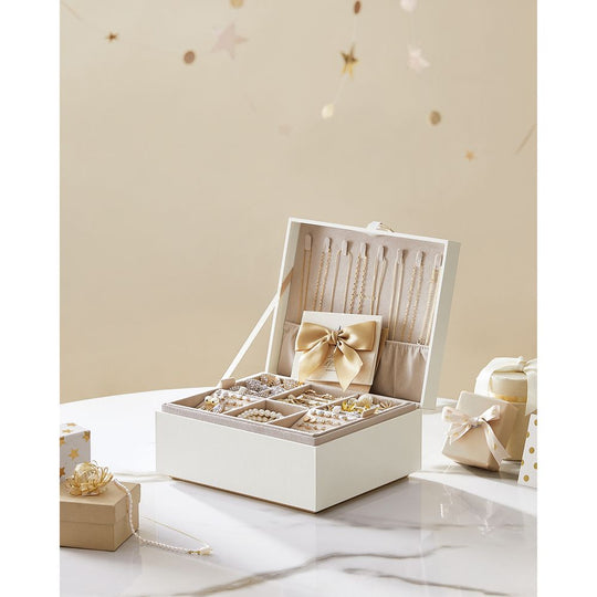 Jewelry Box Organizer | Metal Handle Storage Case
