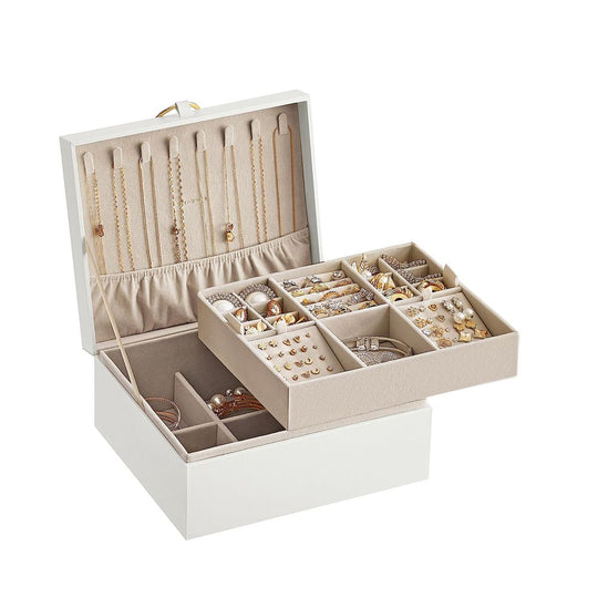 Jewelry Box Organizer | Metal Handle Storage Case