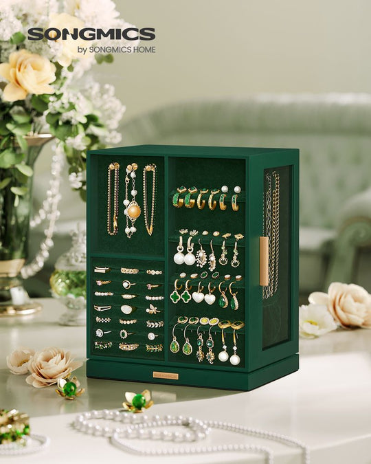 Rotating Jewelry Cabinet | 360-Degree Drawer Organizer