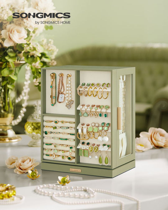 Rotating Jewelry Cabinet | 360-Degree Drawer Organizer