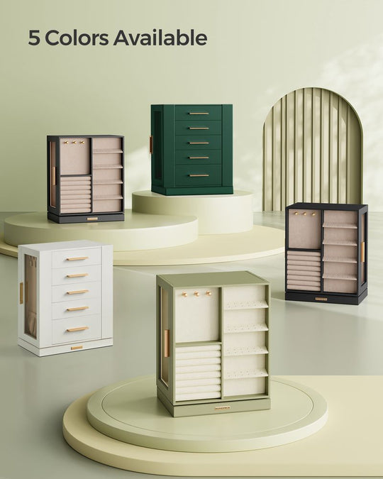 Rotating Jewelry Cabinet | 360-Degree Drawer Organizer
