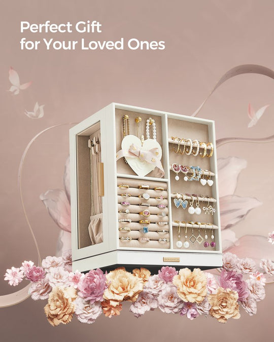 Rotating Jewelry Cabinet | 360-Degree Drawer Organizer