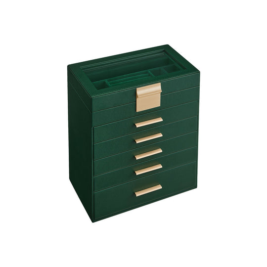 4-Layer Jewelry Box | Glass Lid Storage Organizer