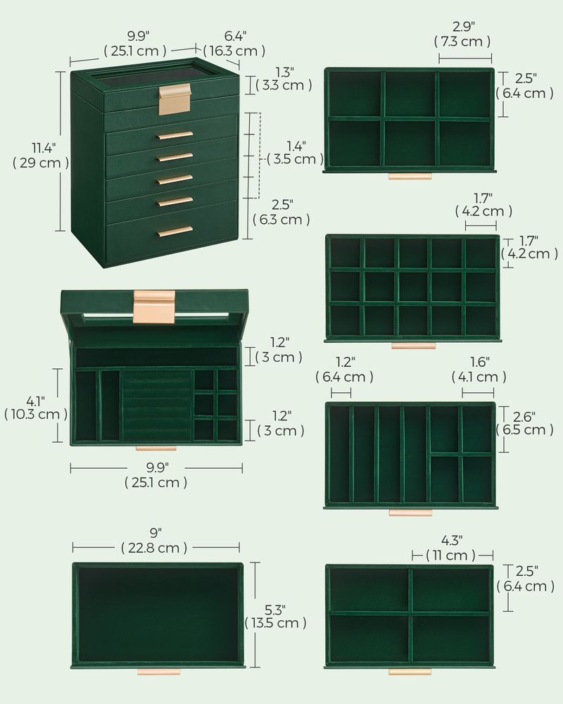 4-Layer Jewelry Box | Glass Lid Storage Organizer