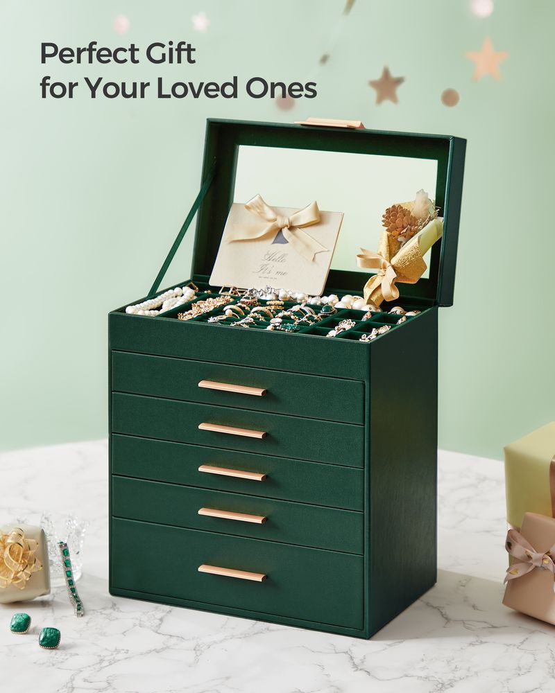 4-Layer Jewelry Box | Glass Lid Storage Organizer