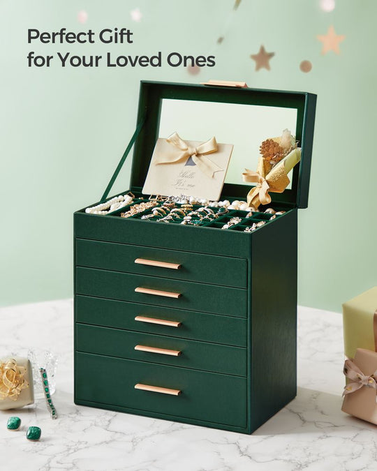 4-Layer Jewelry Box | Glass Lid Storage Organizer