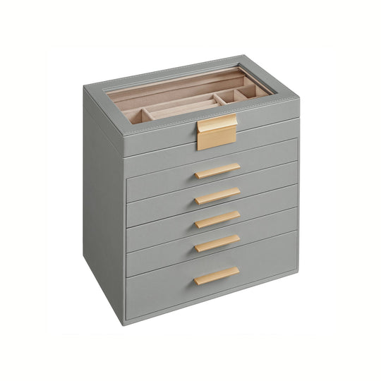 4-Layer Jewelry Box | Glass Lid Storage Organizer