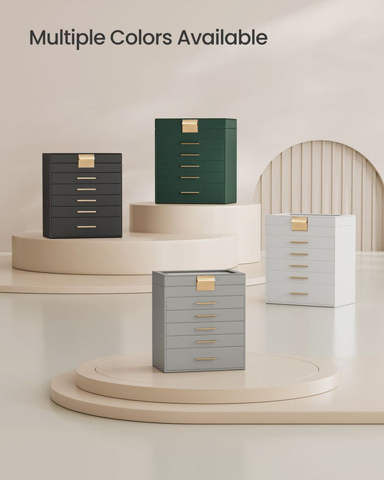 4-Layer Jewelry Box | Glass Lid Storage Organizer