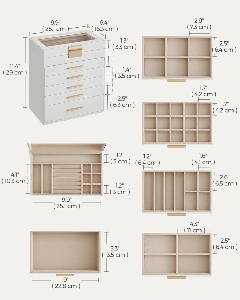 4-Layer Jewelry Box | Glass Lid Storage Organizer