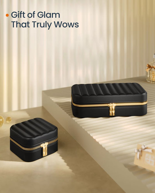 Travel Jewelry Case | Zippered Organizer With Built In Mirror