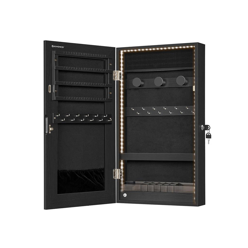 Wall-Mounted Jewelry Cabinet | Mirror Armoire With LED Lighting