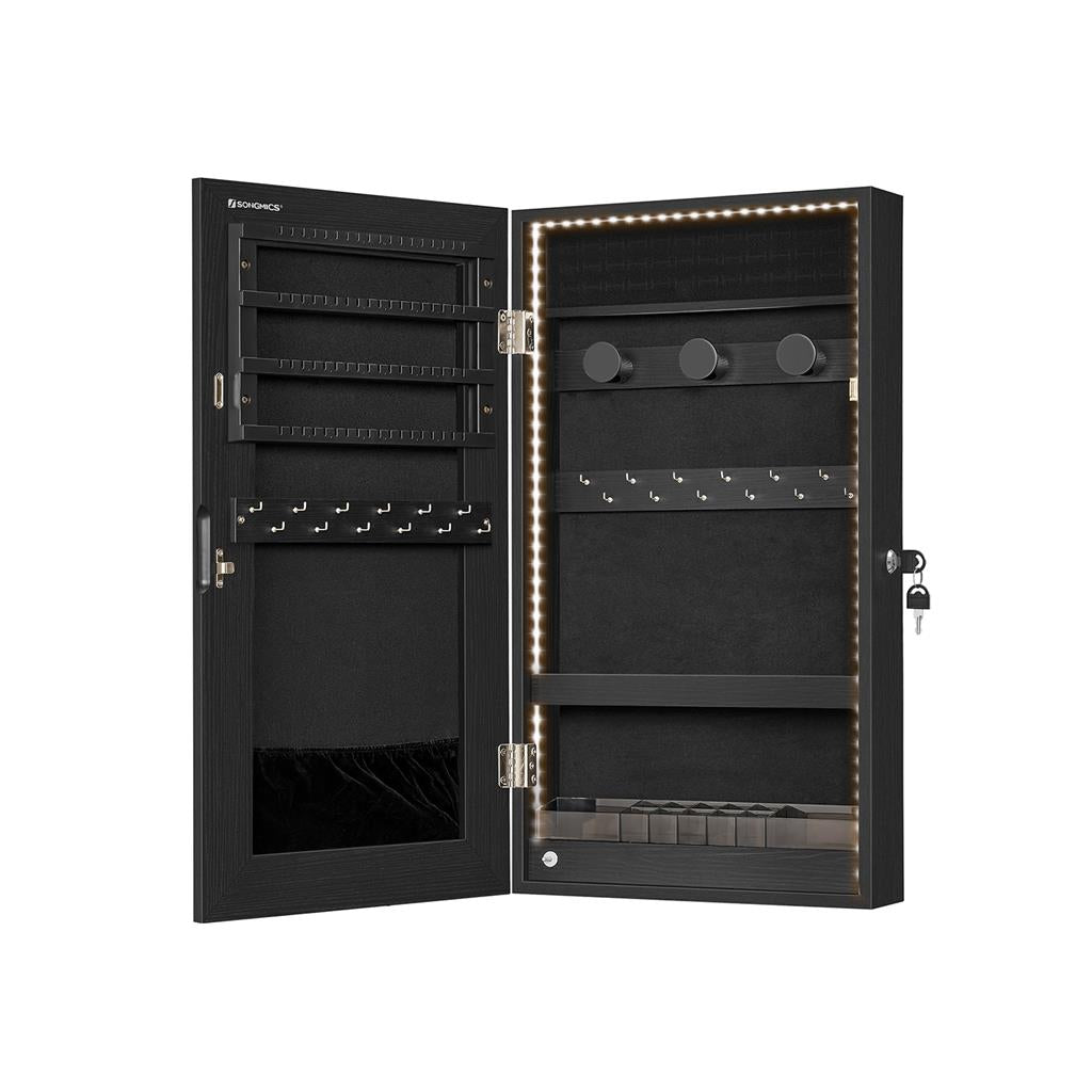 Wall-Mounted Jewelry Cabinet | Mirror Armoire With LED Lighting