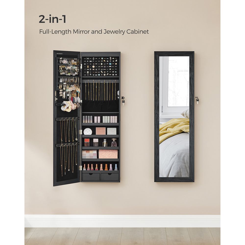 Jewelry Armoire Organizer | Full-Length Mirror Storage