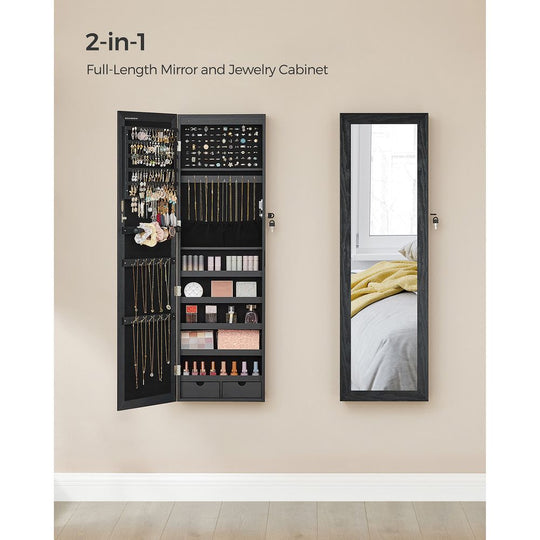 Jewelry Armoire Organizer | Full-Length Mirror Storage