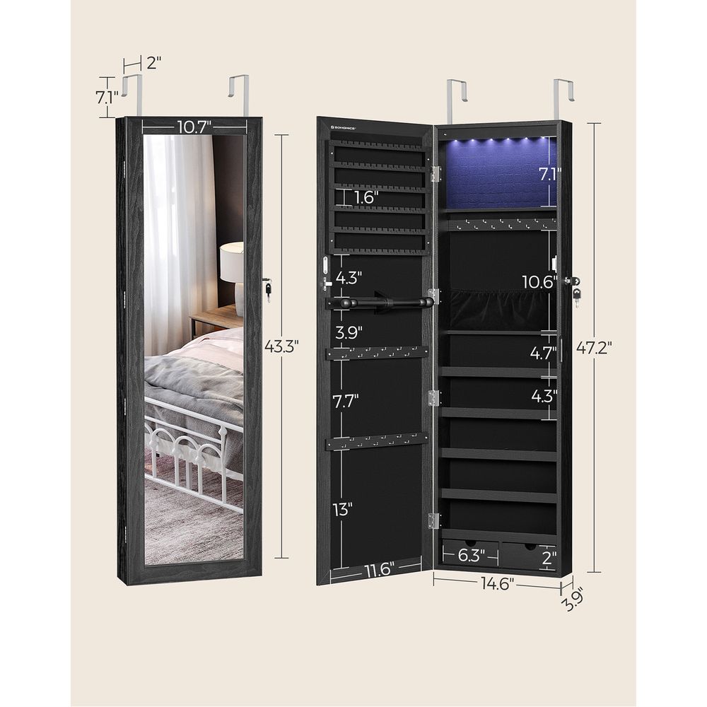 Jewelry Armoire Organizer | Full-Length Mirror Storage