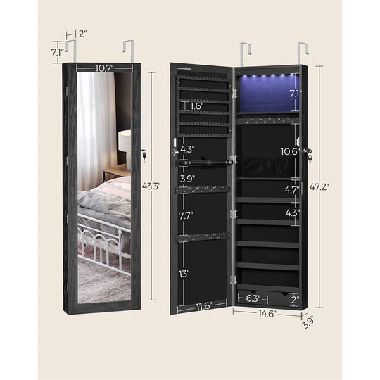 Jewelry Armoire Organizer | Full-Length Mirror Storage