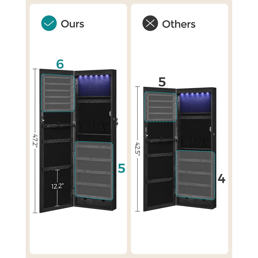 Jewelry Armoire Organizer | Full-Length Mirror Storage