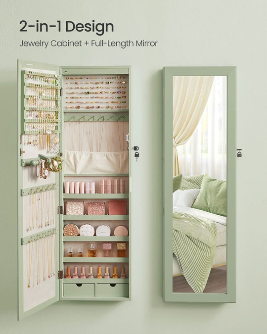 Jewelry Armoire Organizer | Full-Length Mirror Storage