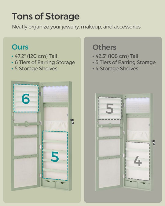 Jewelry Armoire Organizer | Full-Length Mirror Storage