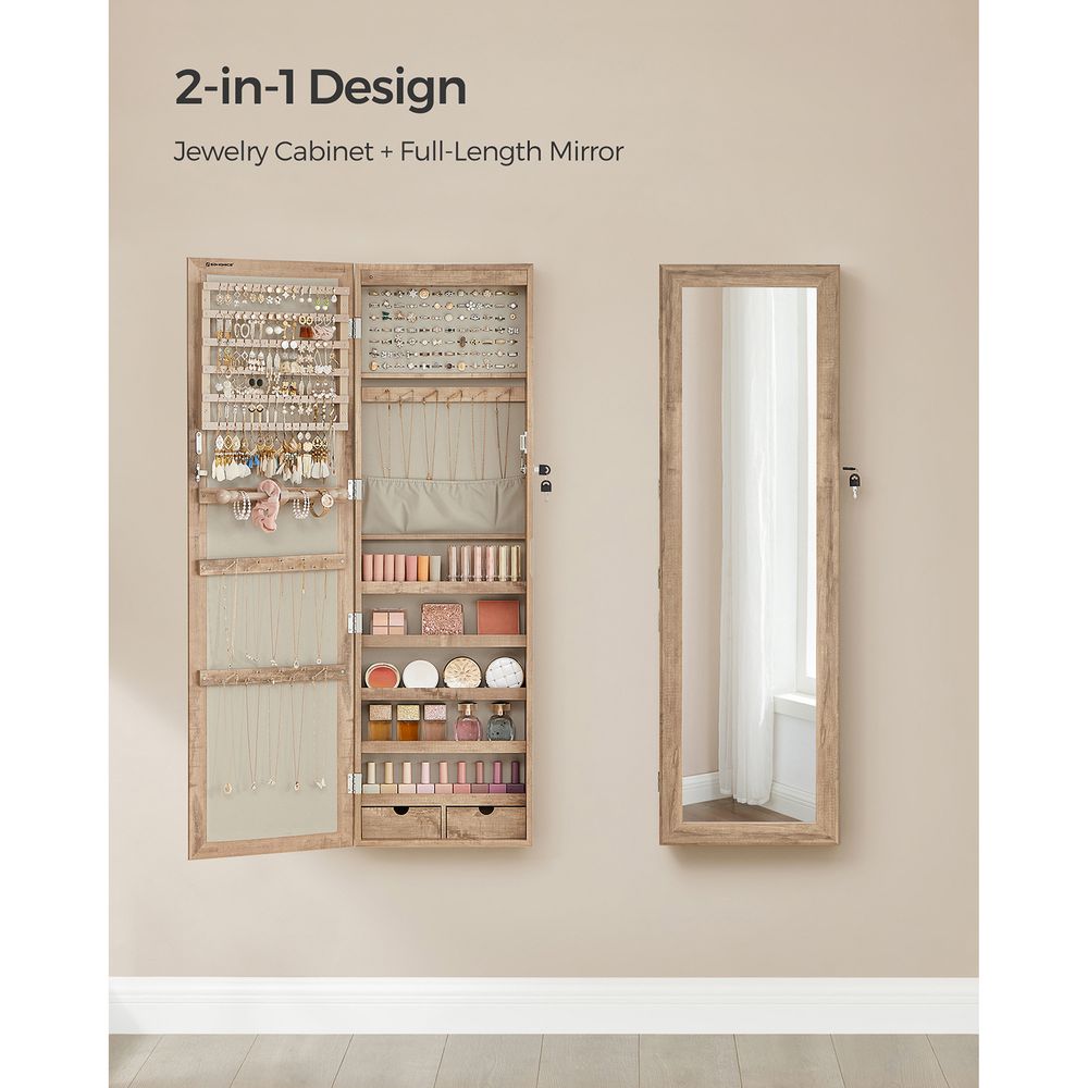 Jewelry Armoire Organizer | Full-Length Mirror Storage