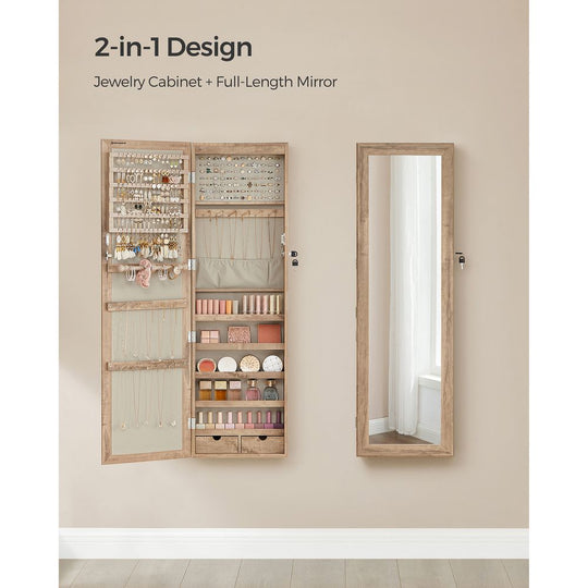 Jewelry Armoire Organizer | Full-Length Mirror Storage