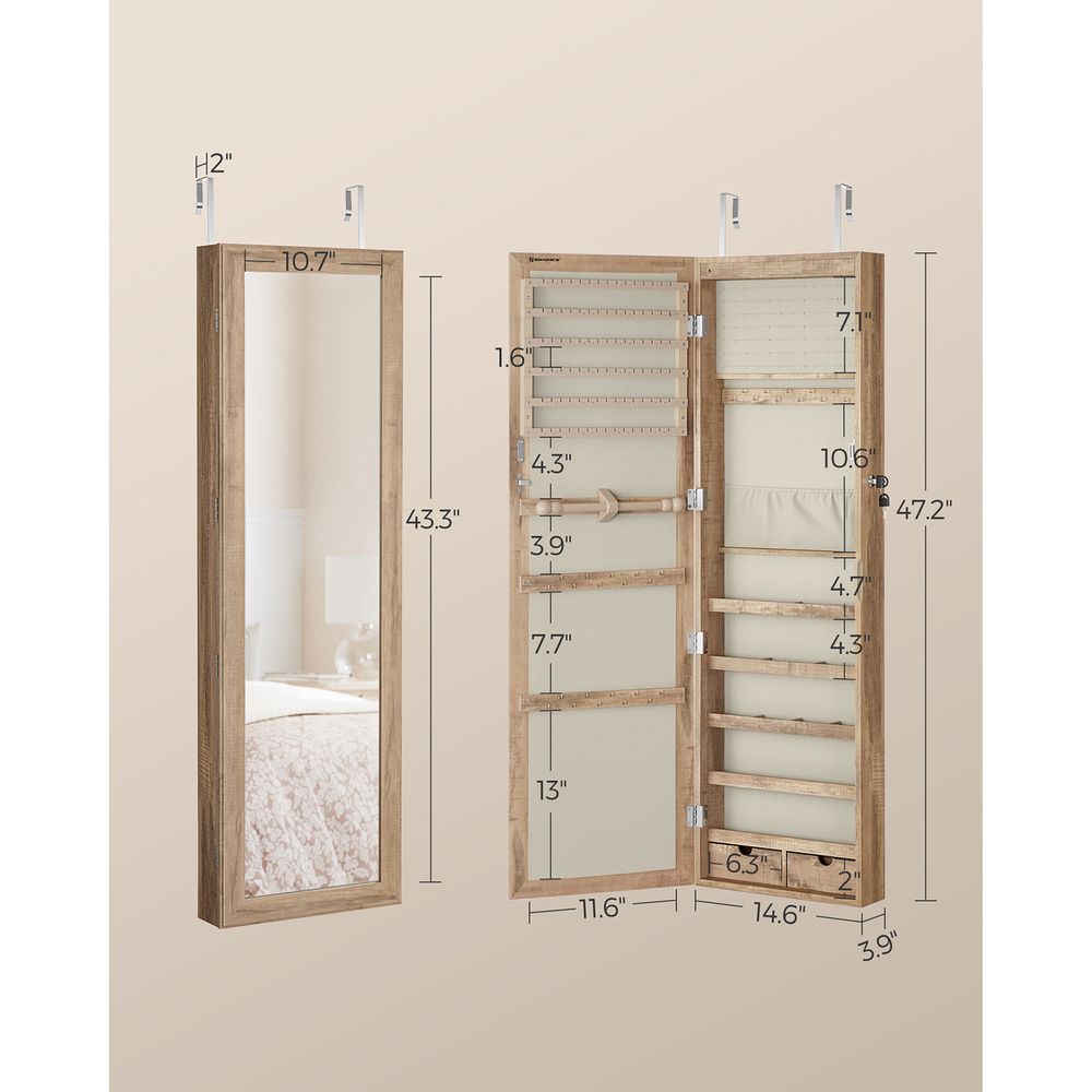 Jewelry Armoire Organizer | Full-Length Mirror Storage