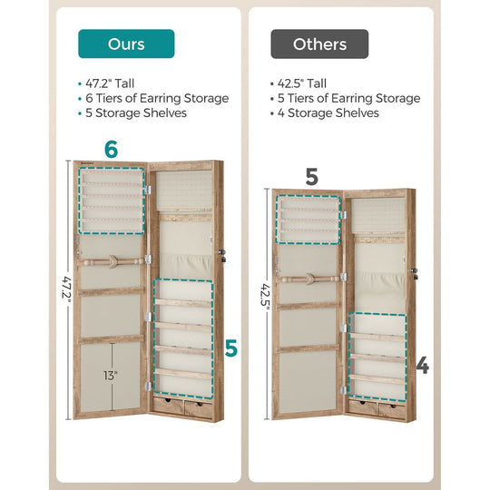 Jewelry Armoire Organizer | Full-Length Mirror Storage