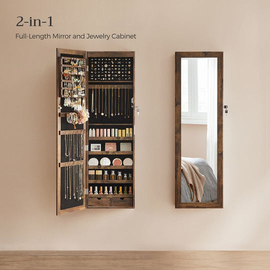 Jewelry Armoire Organizer | Full-Length Mirror Storage