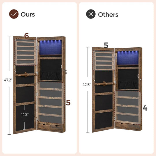 Jewelry Armoire Organizer | Full-Length Mirror Storage