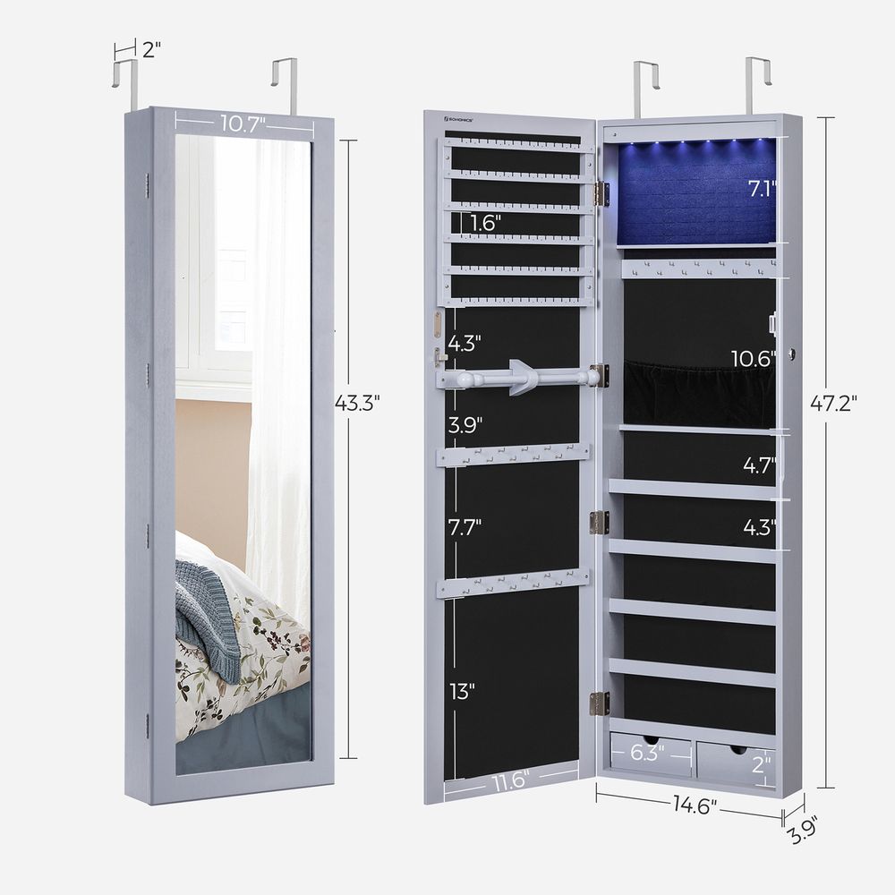 Jewelry Armoire Organizer | Full-Length Mirror Storage