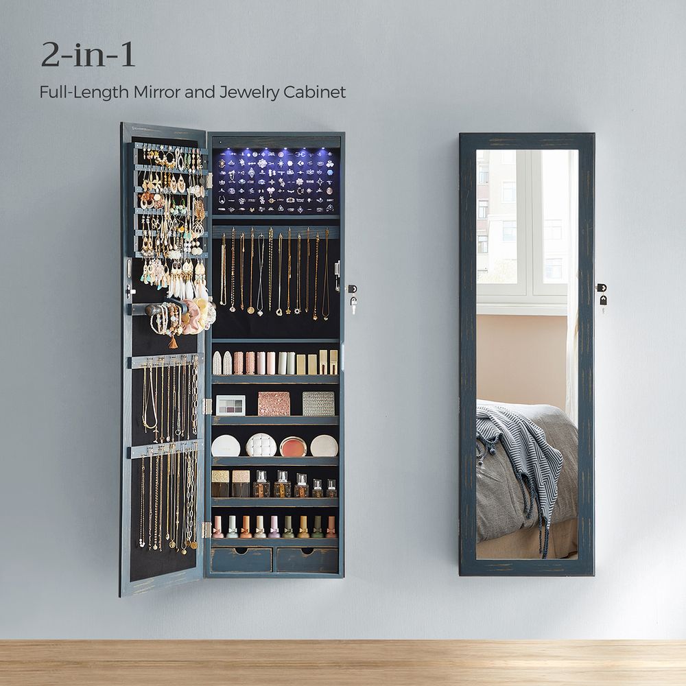 Jewelry Armoire Organizer | Full-Length Mirror Storage