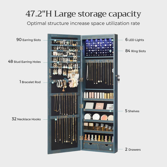 Jewelry Armoire Organizer | Full-Length Mirror Storage
