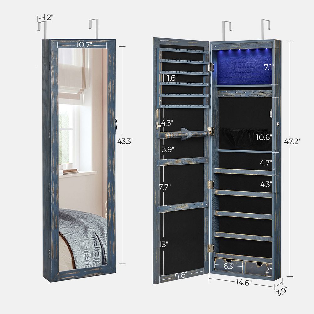 Jewelry Armoire Organizer | Full-Length Mirror Storage