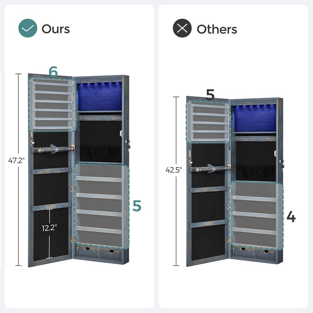Jewelry Armoire Organizer | Full-Length Mirror Storage