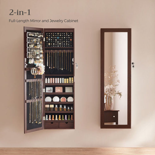 Jewelry Armoire Organizer | Full-Length Mirror Storage
