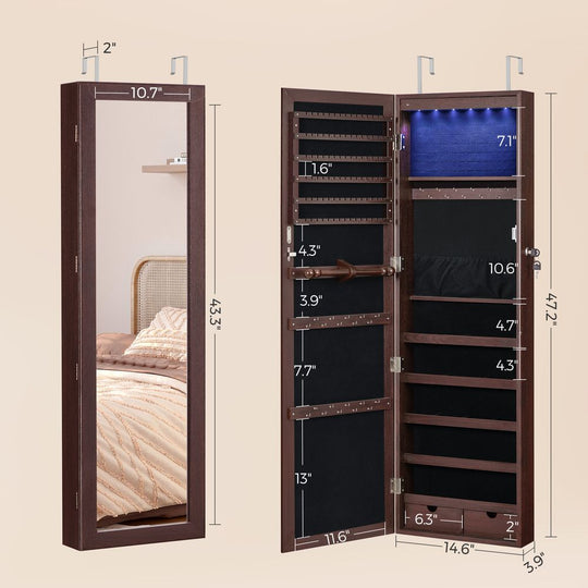 Jewelry Armoire Organizer | Full-Length Mirror Storage