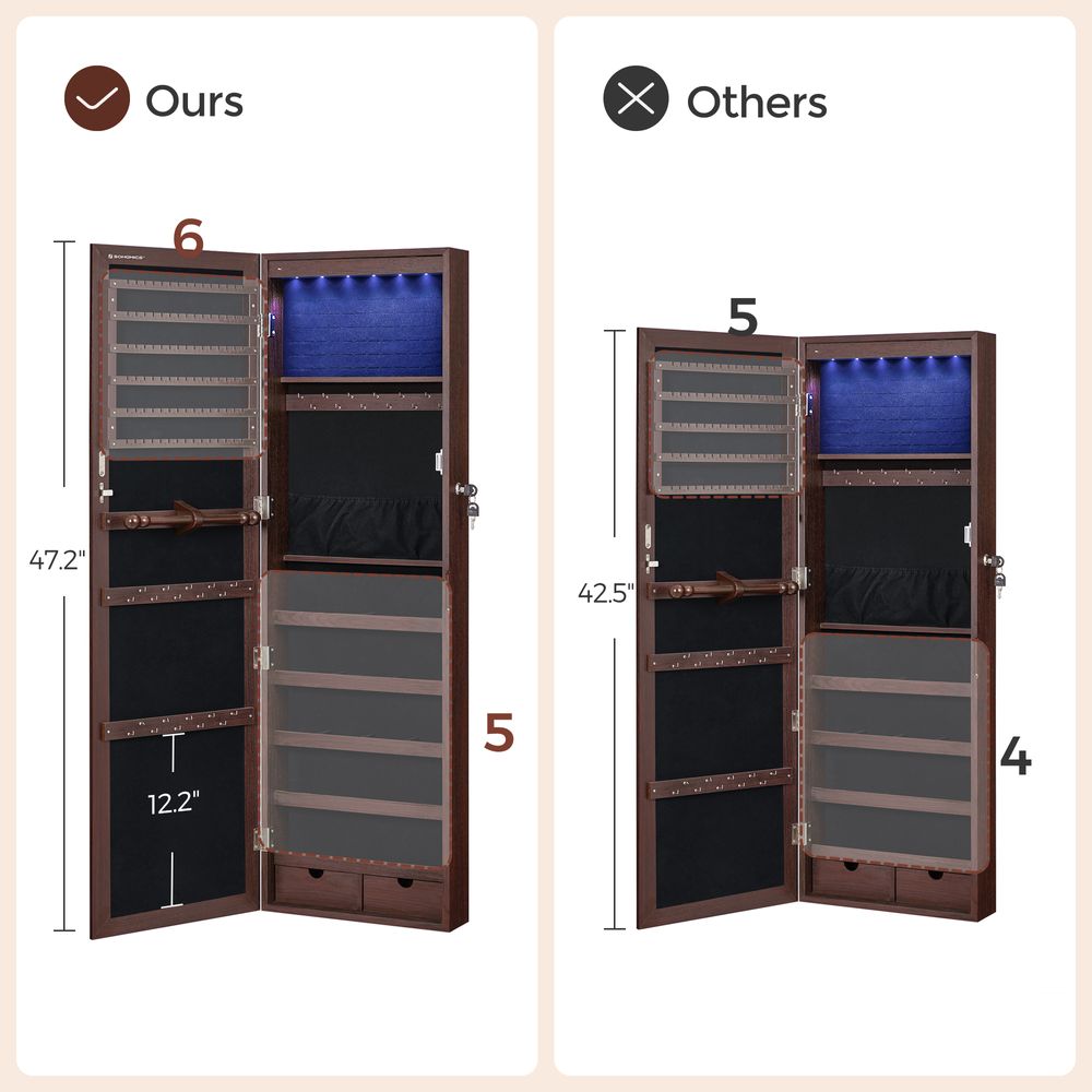 Jewelry Armoire Organizer | Full-Length Mirror Storage