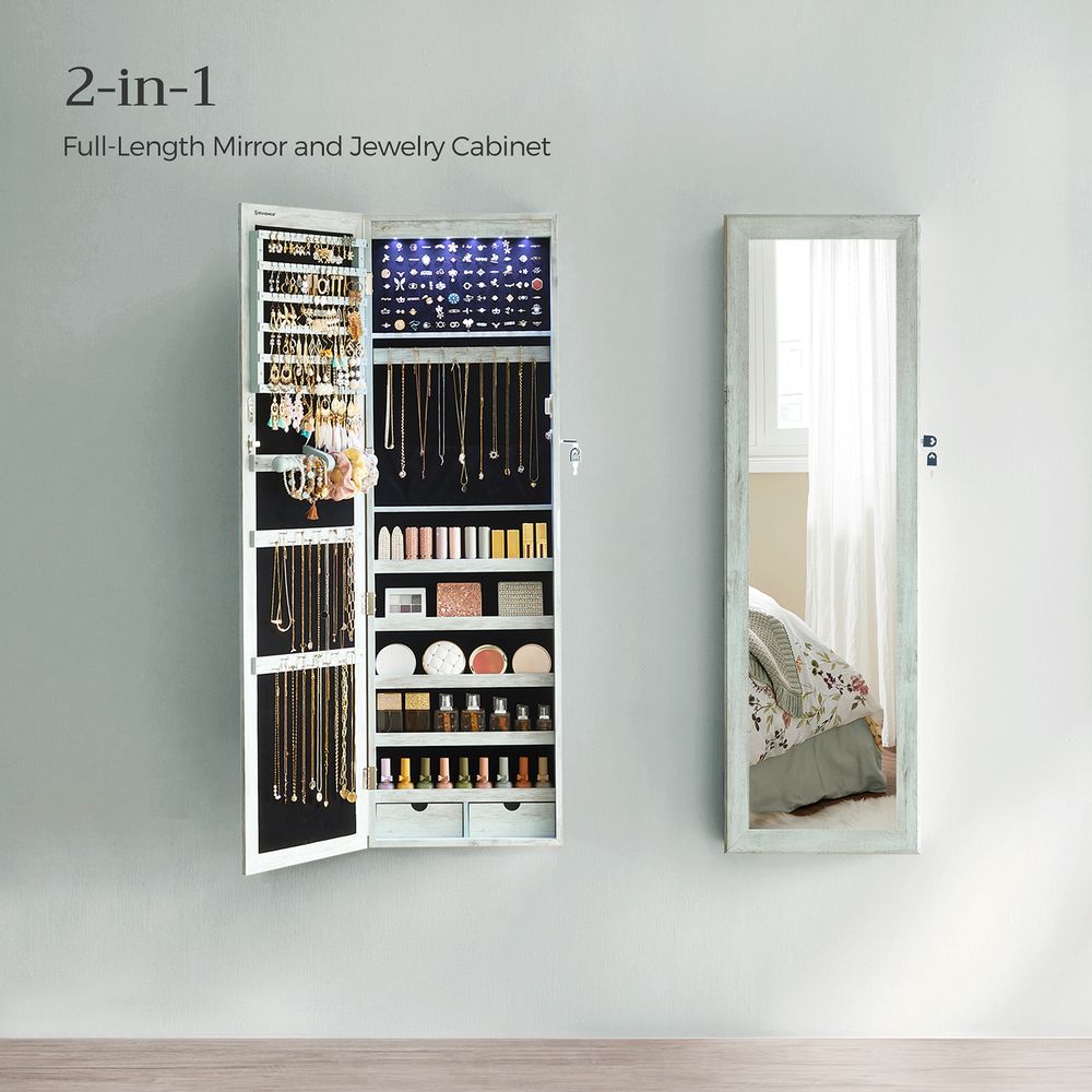 Jewelry Armoire Organizer | Full-Length Mirror Storage