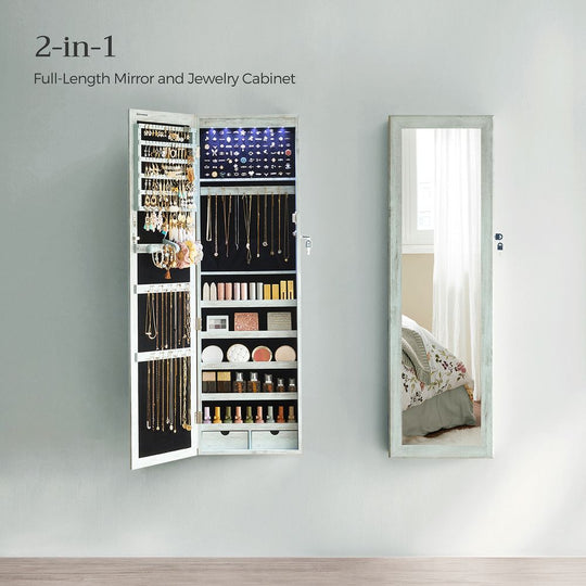Jewelry Armoire Organizer | Full-Length Mirror Storage