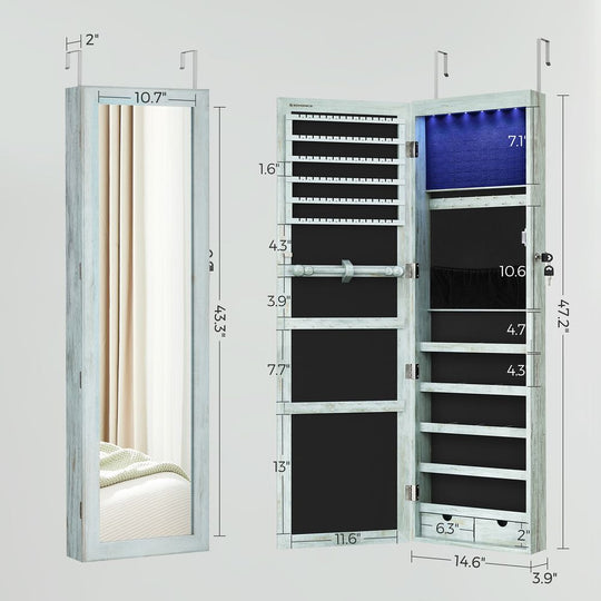 Jewelry Armoire Organizer | Full-Length Mirror Storage