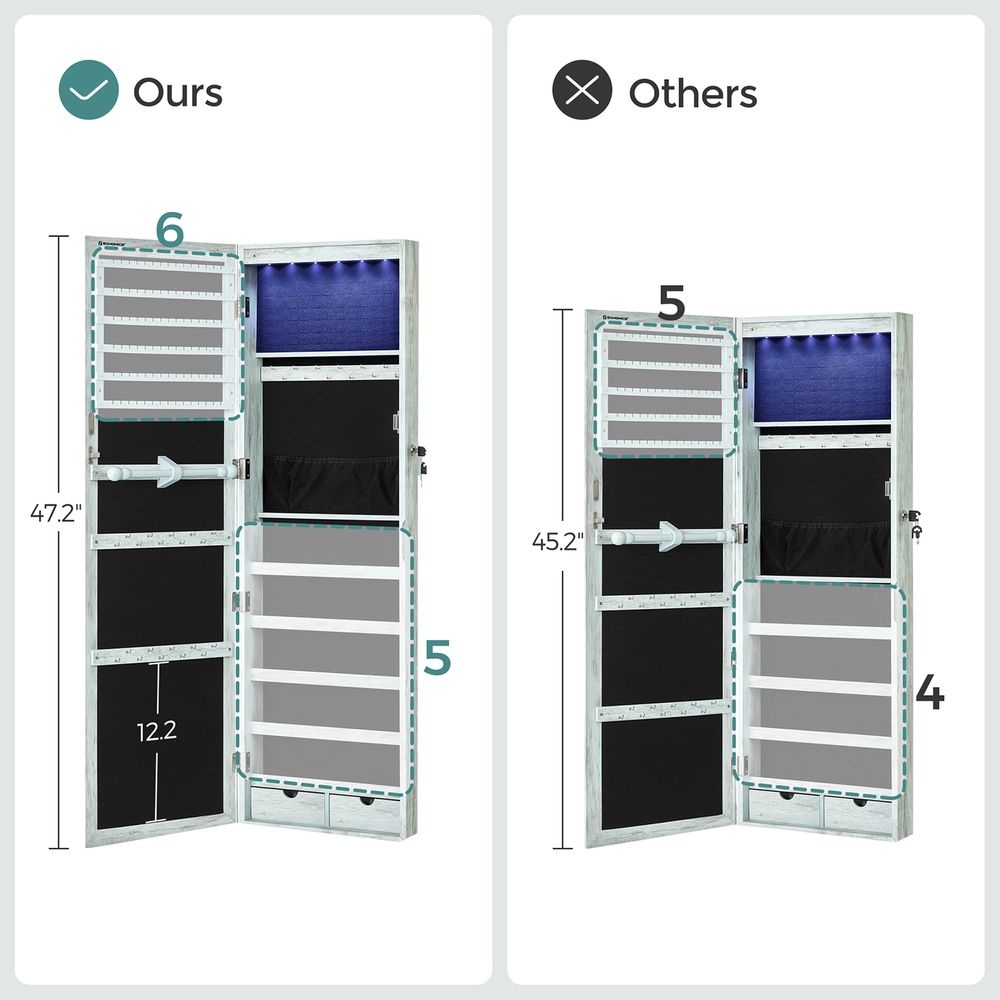 Jewelry Armoire Organizer | Full-Length Mirror Storage