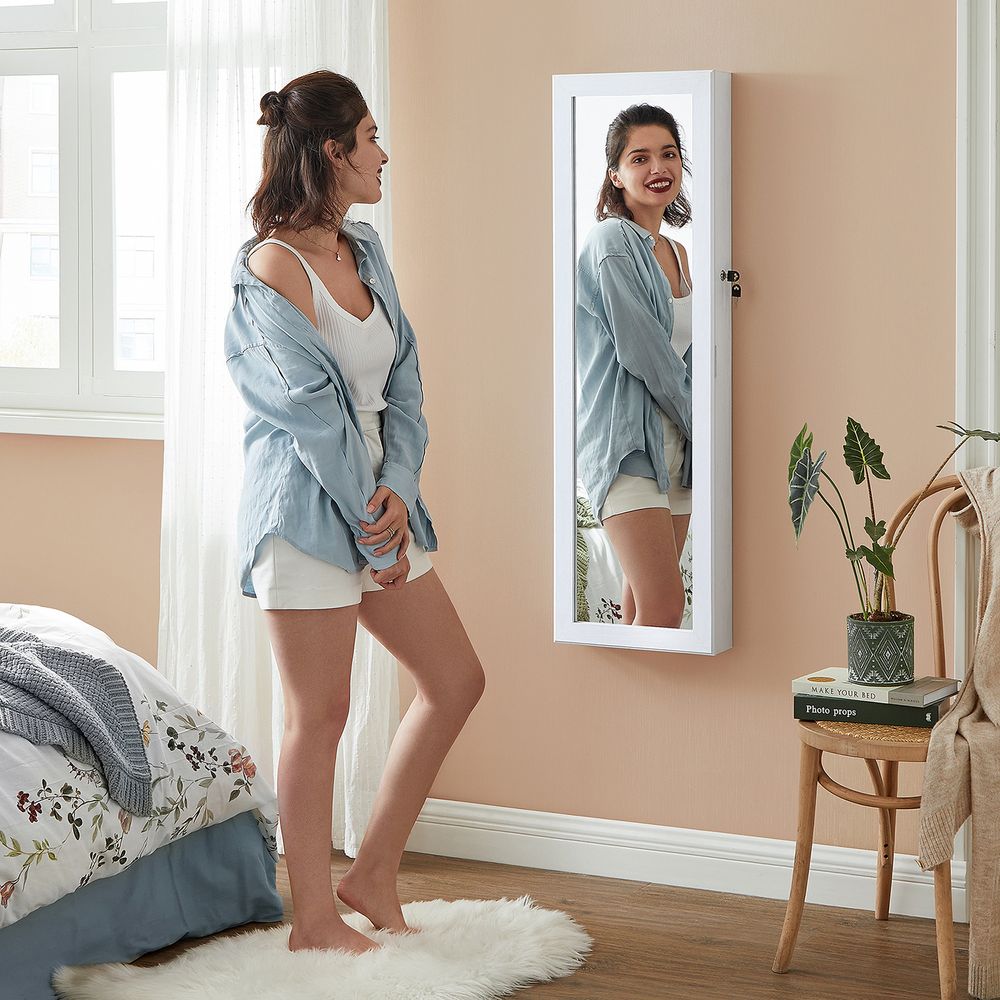 Jewelry Armoire Organizer | Full-Length Mirror Storage