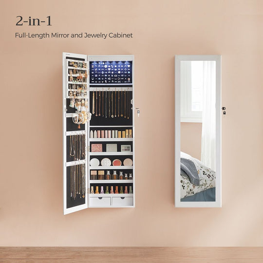 Jewelry Armoire Organizer | Full-Length Mirror Storage